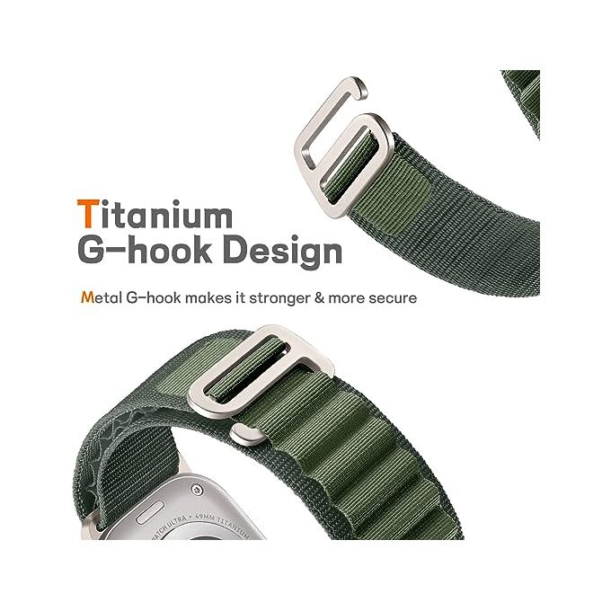 Slide  #4 Genuine Bracelet Boucle Alpin compatible avec Apple watch 42, 44, 45, 49 mm - En Nylon
