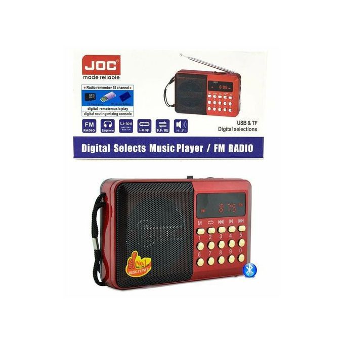 Joc Fm Radio Mini Radio JOC ROUGE- MP3- BLEUTOOTH avec batterie image 0