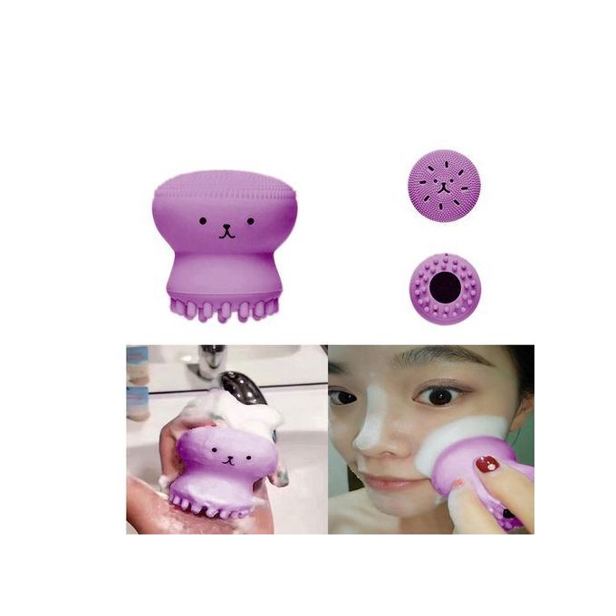 Brosse nettoyant visage silicone violet