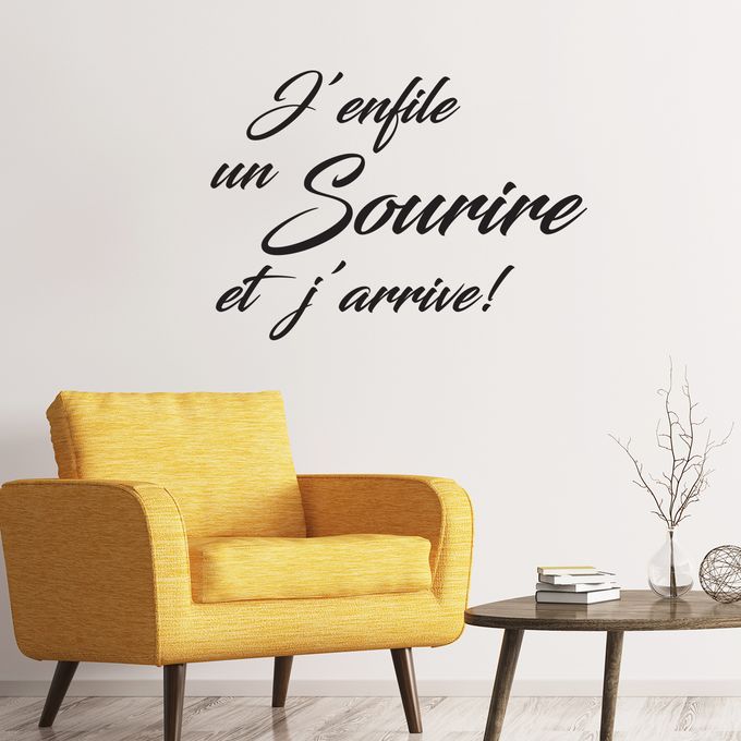 Sticker pour bureau - j'enfile un sourire image 0