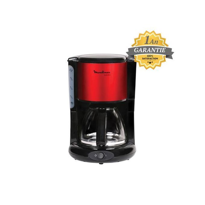 CAFETIÈRE SUBITO 15 TASSES 1000W ROUGE INOX - MOULINEX