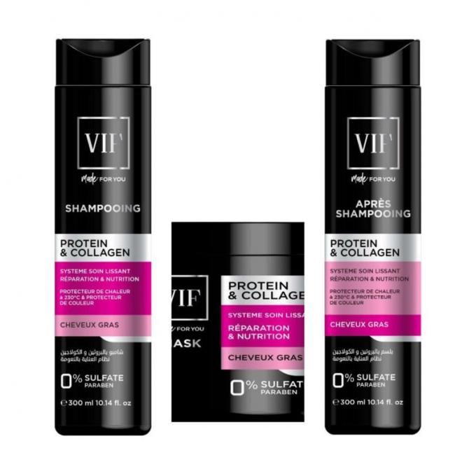 vif Gamme capillaire "Protein&Collagen" spécialement conçue pour purifier et assainir les cheveux gras. image 0