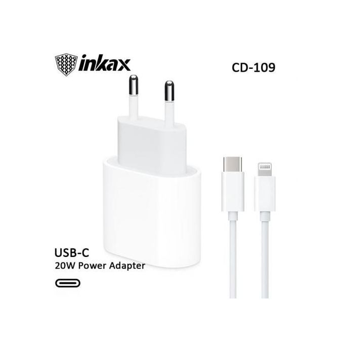 Inkax Chargeur rapide USB Type-C PD 20W compatible avec iPhone 12 Pro Max  et 11 Pro Max à prix pas cher