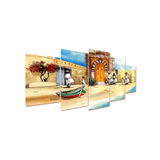 Slide  #1 Tableau décoratif 5 pces en UN - Djerba adorable - 84 x 130 cm