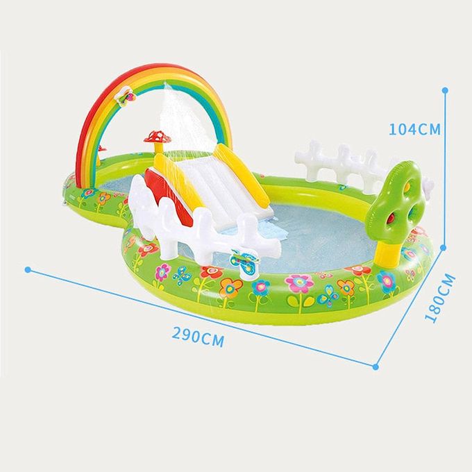 Slide  #3 Intex Piscine Gonflable Arc-en-Ciel pour Bébé, pour Enfants, 290x180x104CM