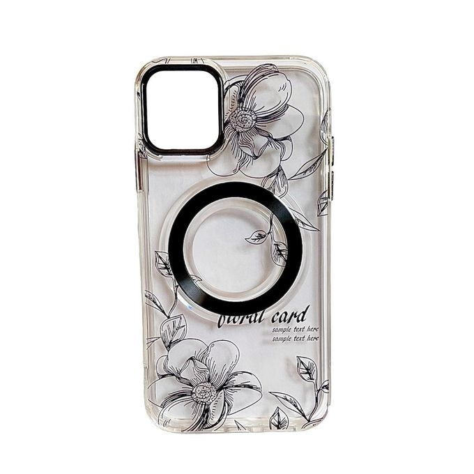 Generic Coque pour iPhone 13 PRO MAX transparente avec fleurs dispersées antichoc Magsafe image 0