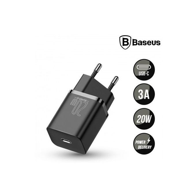 Baseus Chargeur Secteur USB-C Power Delivery 3.0 20W 3A Charge Rapide Noir  - Chargeur téléphone - LDLC