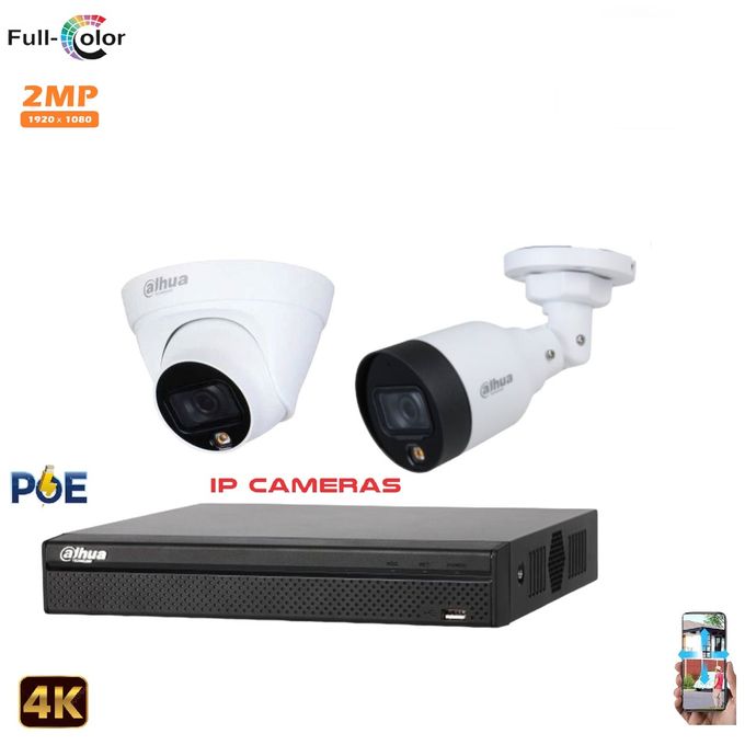 Dahua Pack 2 Caméra Surveillance IP POE - 2MP + NVR 4 - 4K UP TO 8MP image 0
