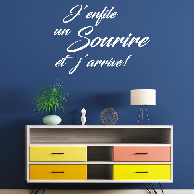 Sticker pour bureau - j'enfile un sourire image 0