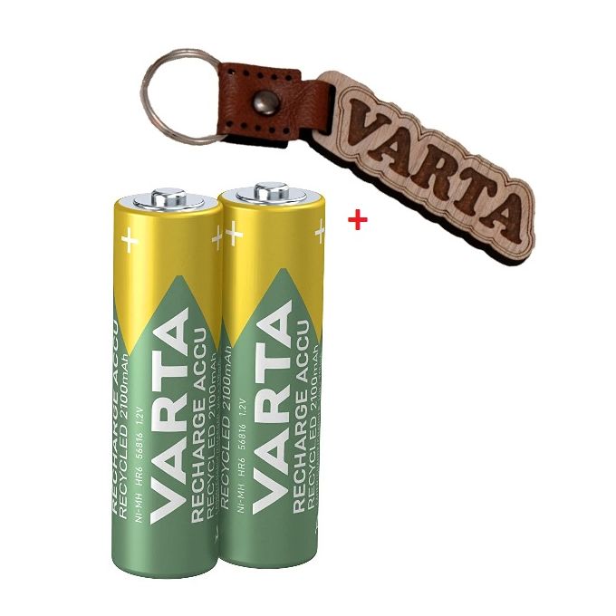 VARTA 2 piles rechargeable AA 2100mAh 1.2v & Porte Clé Cadeau -Its à prix  pas cher