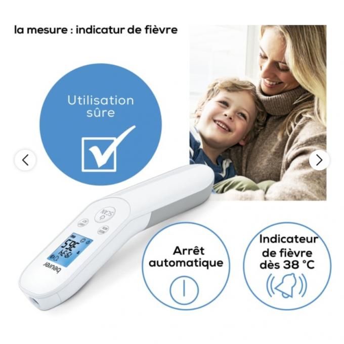 Slide  #1 Beurer Thermomètre multifonctions - Sans contact - Garantie 5 ans - Très fiable