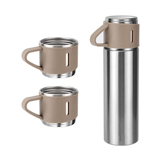 Tasse Thermos à café 400ml, Double acier inoxydable avec paille - Promodeal