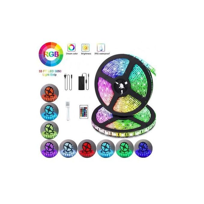 Sans Marque Kit Ruban LED RGB - 16 couleurs - 4 modes - 5m à prix