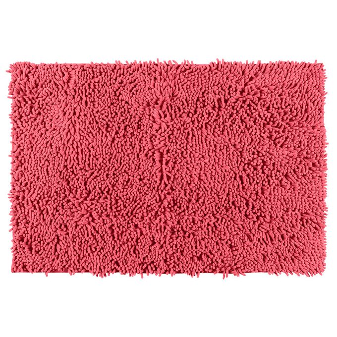 Wenko Tapis de bain-Chenille-velouté & antidérapant-50x80cm-Corail-Polyester image 0