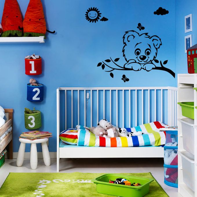 artzy Sticker Mural Chambre D'Enfant Fille - 57*60 - Noir à prix pas cher