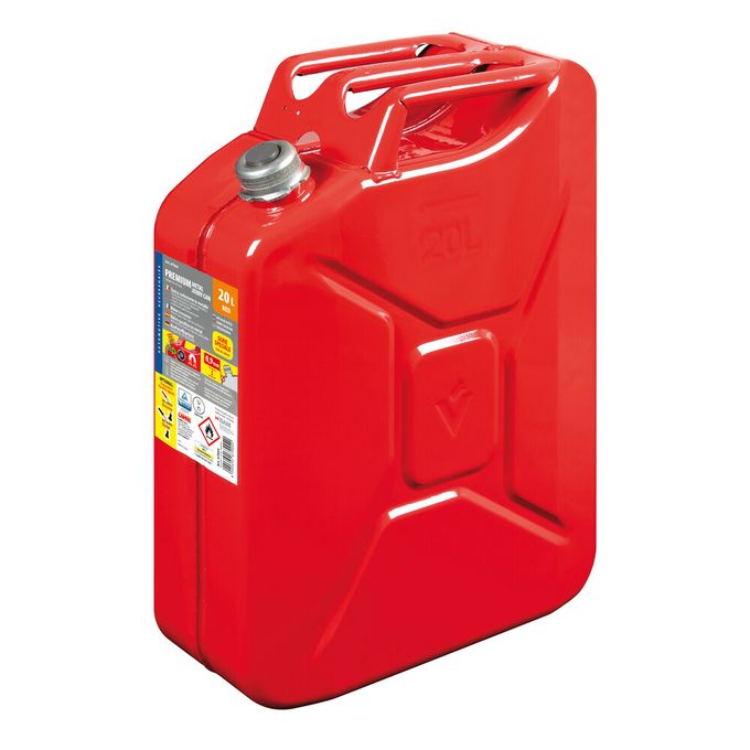 Jerrican carburant en métal 20 L - Rouge