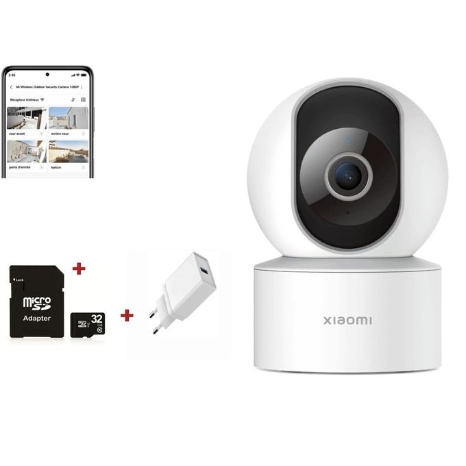XIAOMI Pack Caméra de surveillance C200 1080P 360° + Carte mémoire 32GB +Tete de chargeur image 0