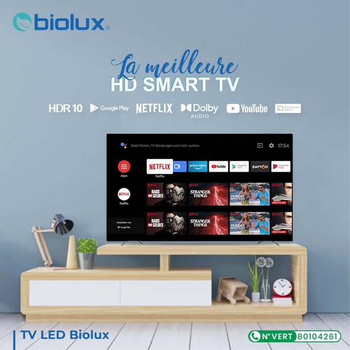 TV LED 55 SMART Android Officiel 4K Récepteur intégré