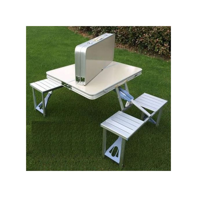 Table de Camping Pliante en Aluminium à Latte Enroulable 89x59x45 CM Table  de Pique-Nique Portable avec Sac de Transport - Costway