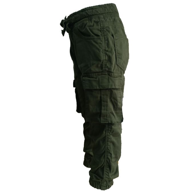 Slide  #1 Etre exclusif Pantalon Garçon - Cargo- Vert Militaire - 600021 H23