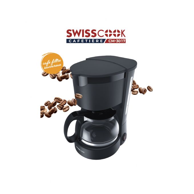 Cafetière Électrique SWISSCOOK 6 Tasses 650W - Noir (CM-3017)