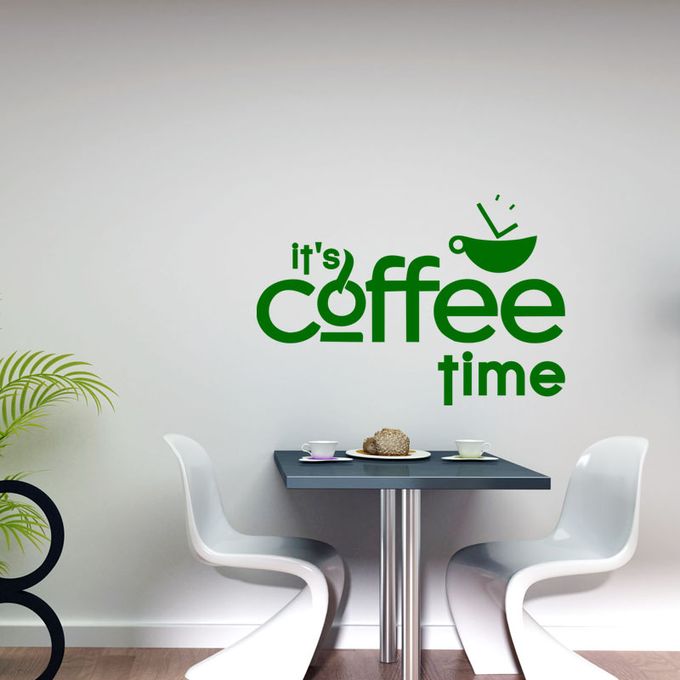 1 Pièce Autocollant Mural Coffee Time Pour La Salle De Séjour, La