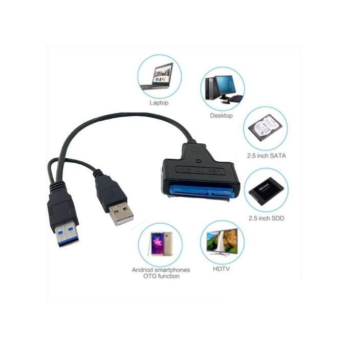 Sans Marque Câble adaptateur USB 3.0 to SATA pour disque dur à