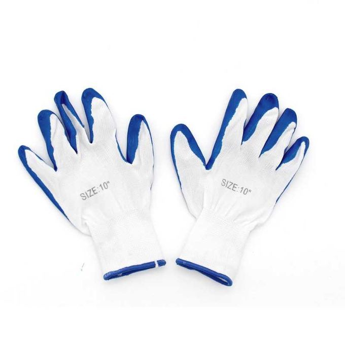 PAIRE DE GANTS COTON ENDUIT NITRILE BLEU 9420°