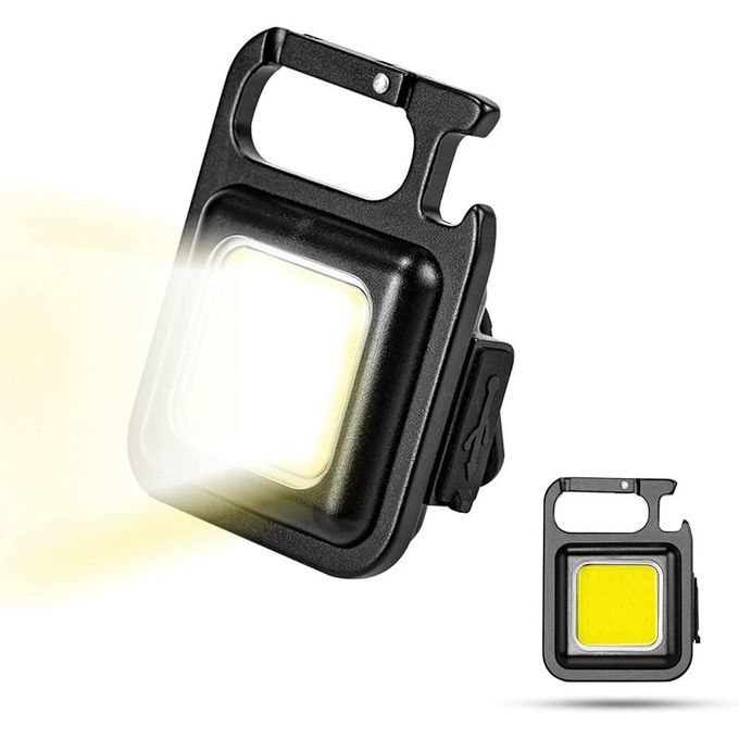 Generic mini lampe de poche avec support pliant COB Porte - clés rechargeable image 0