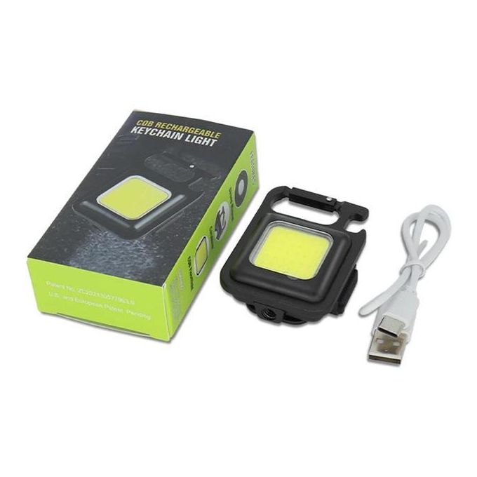 Slide  #3 Generic mini lampe de poche avec support pliant COB Porte - clés rechargeable