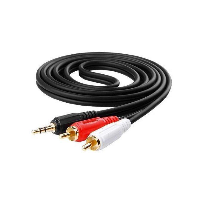 CABLE JACK M-2 x RCA MM POUR ENCEINTE 1.50 M C-PTEL-A-PERIT-1.5M - Conforama