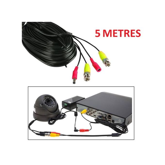 Câble Coaxial pour Caméra surveillance 2en1 - BNC + DC - 5 Mètres image 0