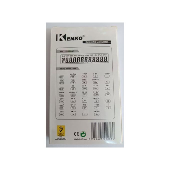 Calculatrice scientifique KENKO KK-105, 10 Chiffres