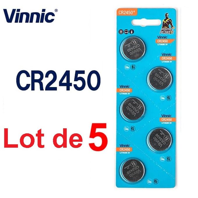 E44-Pile bouton lithium cr2450 3v (lot de 5 pièces) à 5,90 € (Piles CR2450)