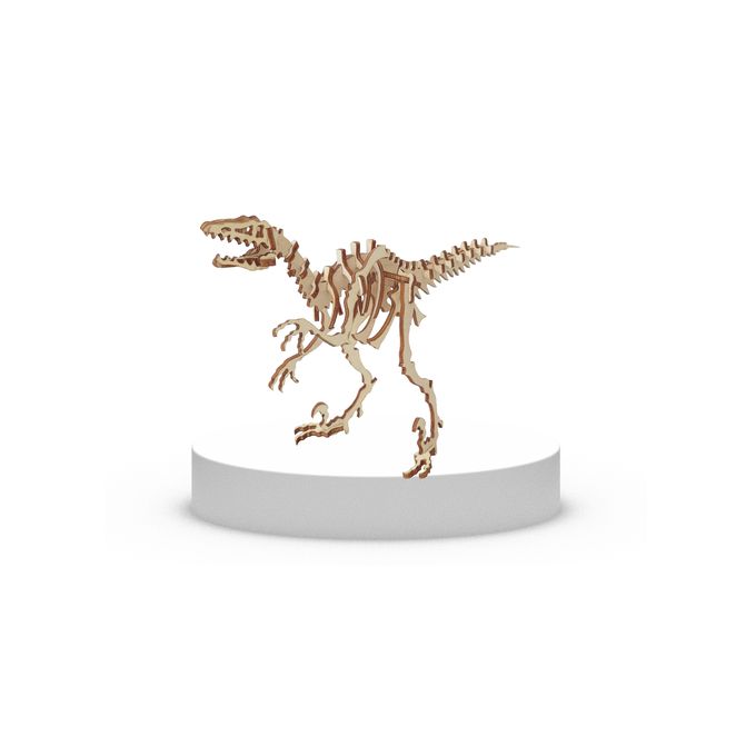 Slide  #2 EDUC'ART Vélociraptor Dinosaure - Puzzle 3D Bois