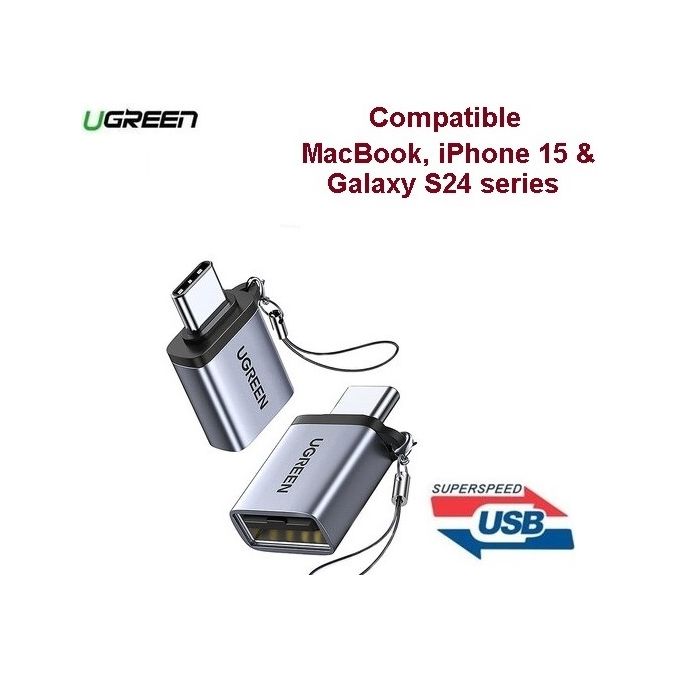 Ugreen Adaptateur OTG USB-C vers USB A 3.0 (5Gbps) - Compatible MacBooK, iPhone 15 & Galaxy S24 series image 0