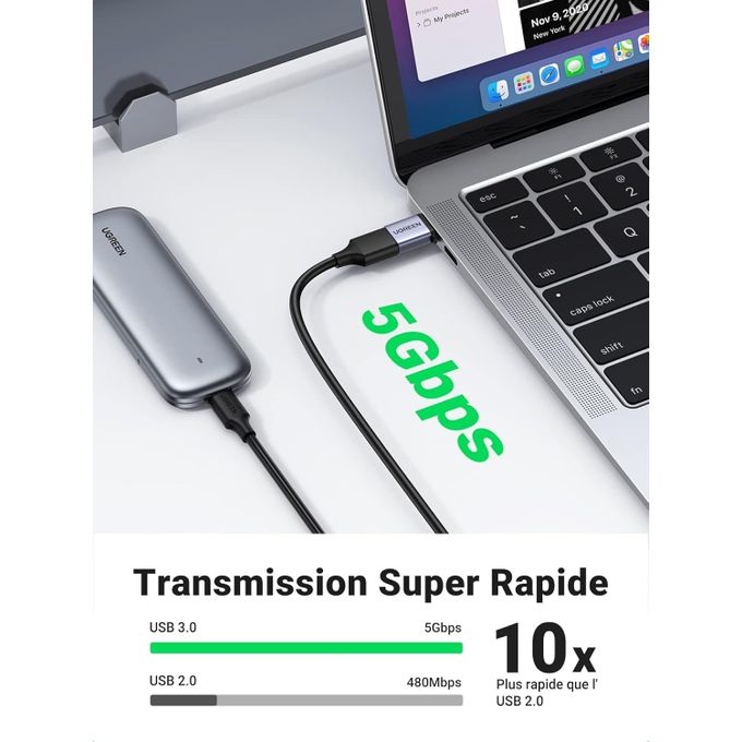 Slide  #4 Ugreen Adaptateur OTG USB-C vers USB A 3.0 (5Gbps) - Compatible MacBooK, iPhone 15 & Galaxy S24 series