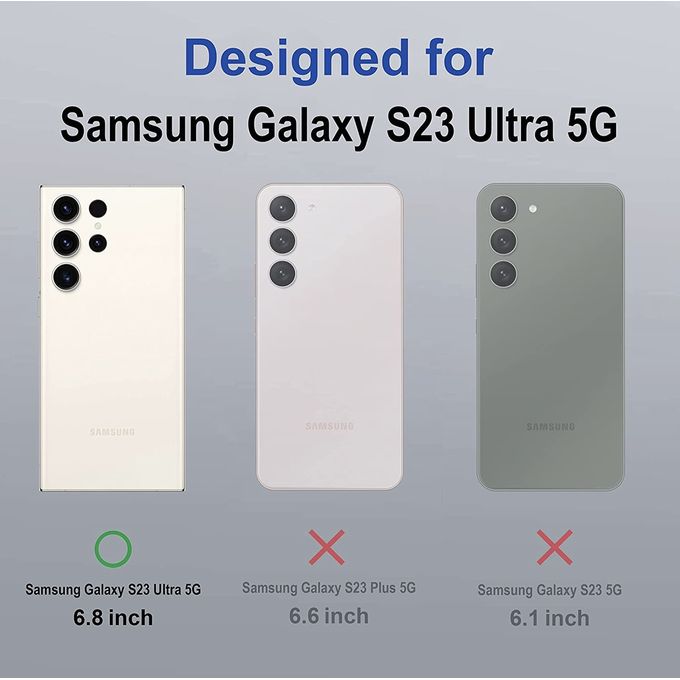 Slide  #4 Coque en silicone pour Samsung Galaxy S23 Ultra 5G - MagSafe - Transparent - Antichoc - Contour violet