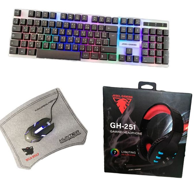 Jedel Gaming clavier souris casque 3 in 1 Gaming Combo gamer à prix pas cher