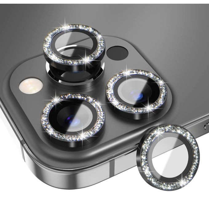 Protecteur d'objectif de caméra en strass compatible avec Iphone