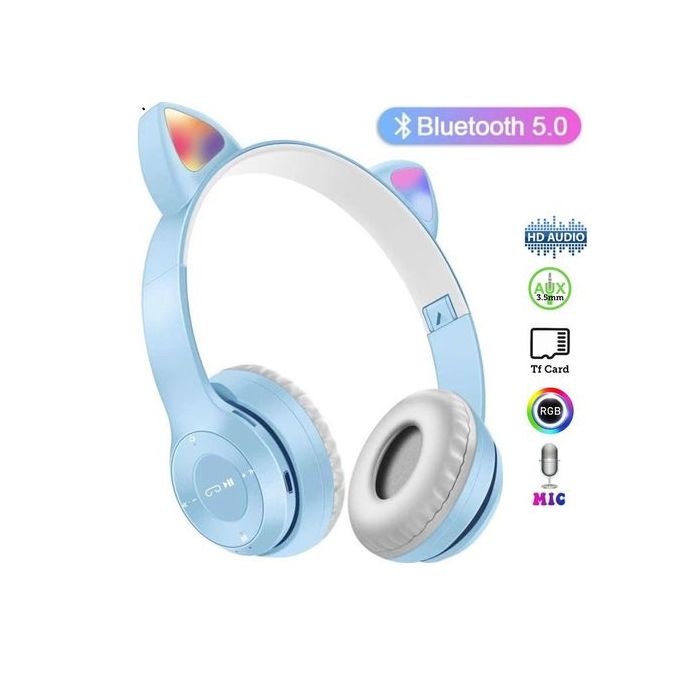 Emmiol Livraison gratuite 2023 Casque Bluetooth oreille de chat lumineux  Bleu marin ONE SIZE in Headphone dans la boutique en ligne.