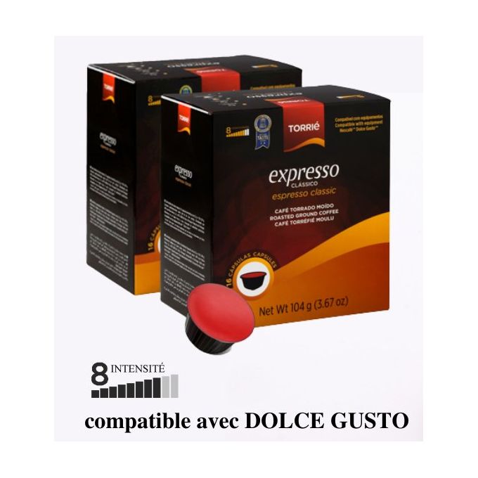 Torrie Pack de 32 capsules Expresso Compatible avec les équipements Dolce Gusto image 0