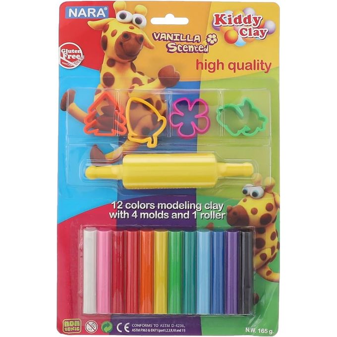 Kiddy Clay PATE A MODLER DE 12 +4M+1R KIDDY CLAY image 0