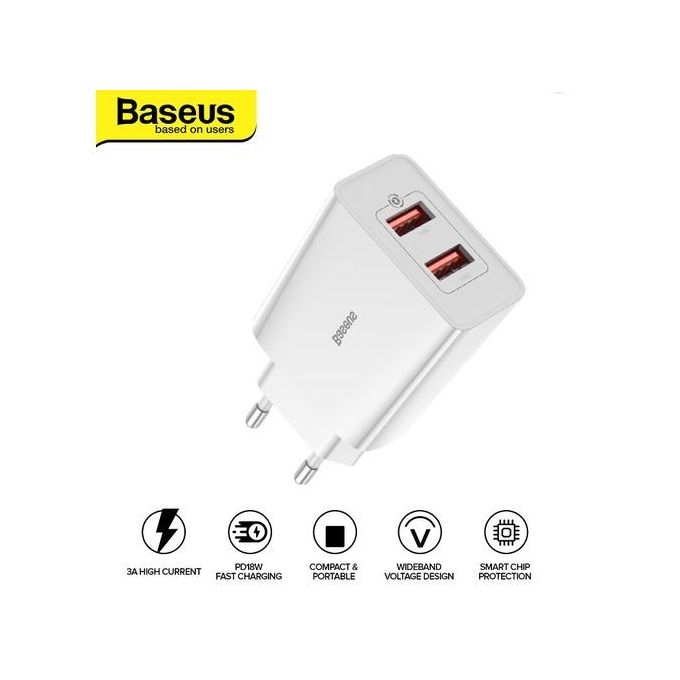 Speed Mini : Chargeur rapide 5V 3A - 2 USB - Quick charge prix