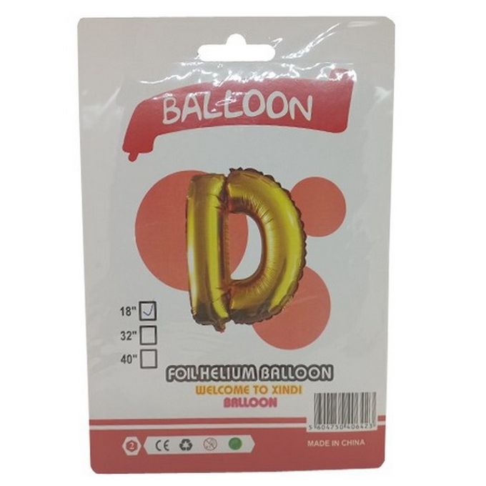 Sans Marque Ballon en Aluminium Métallique Lettre  B  - Gold