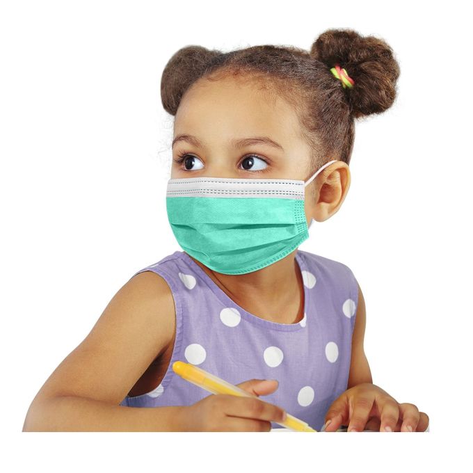 50 Masques médicale pour enfant - Couleur Vert image 0