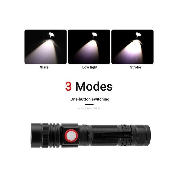 Slide  #6 Genuine Lampe Torche Ultra Lumineuse en Alliage D'aluminium Zoomable - 3 Modes