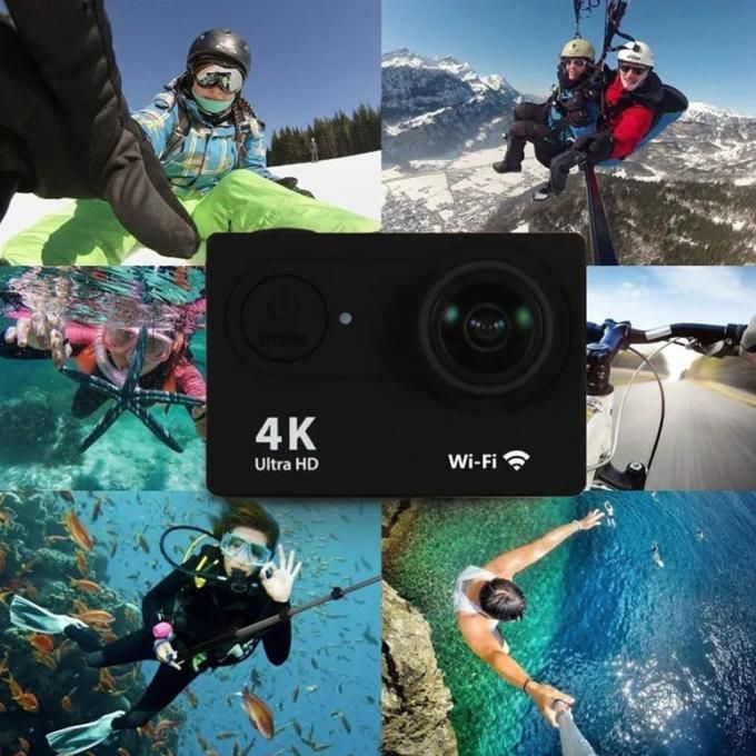 Mini Caméra d'Action Sports 4K 1080P/30FPS WiFi 2.0 Pouces 170D, Étanche,  Sous-Marine, Statique