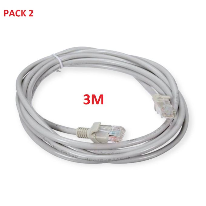 Pack de 2 Câble réseau informatique - 3 mètres image 0