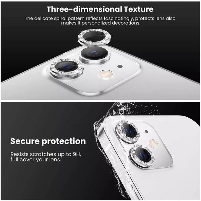 Sans Marque Protecteurs d'objectifs caméra brillant / iPhone 12 Pro - Metal  - Silver à prix pas cher